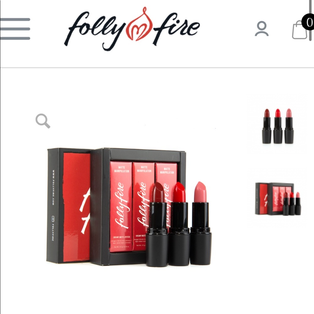 [CHOOSE 3/$20 or 5/$30] Folly Fire Lipstick TRIO (BRAND NEW)